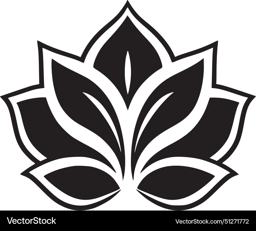 Flower - black and white Royalty Free Vector Image
