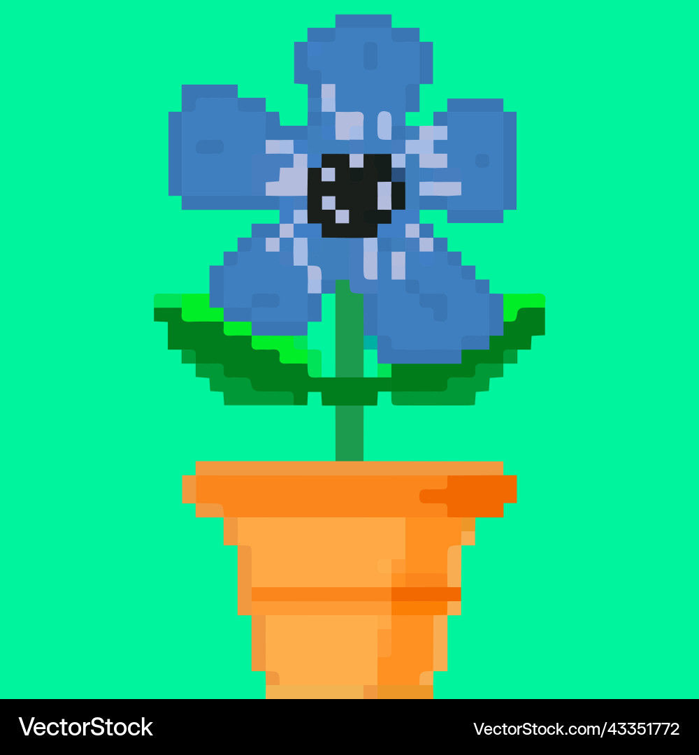 Flower in a pot pixel art and creating your own Flower in a pot pixel art and creating your own vector image