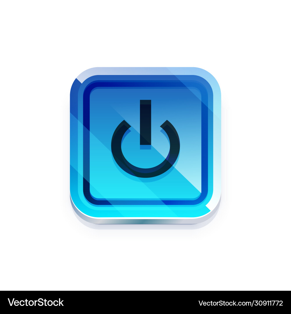 Glossy power web button icon Glossy power web button icon vector image
