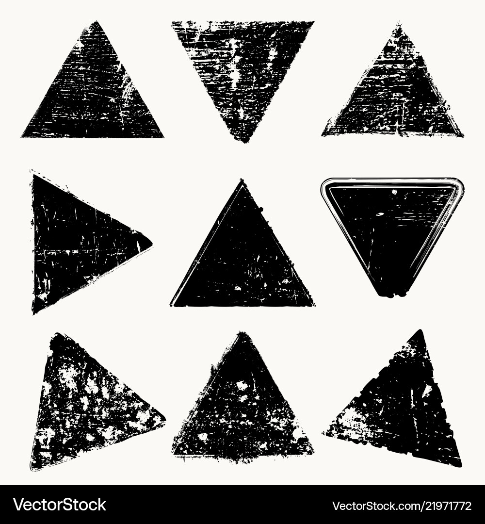 Grunge Triangle Texture Set vector image