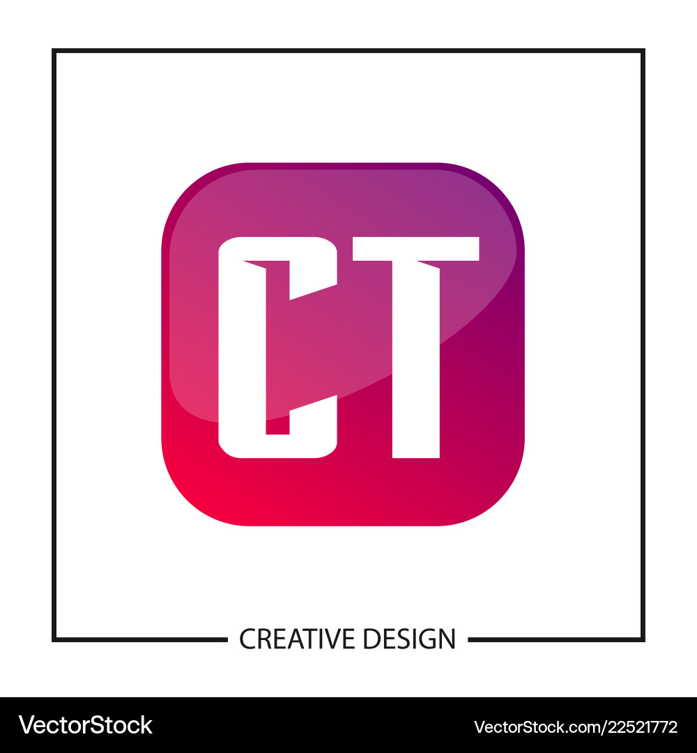 Ct Lettering Initial letter ct logo template design Royalty Free Vector