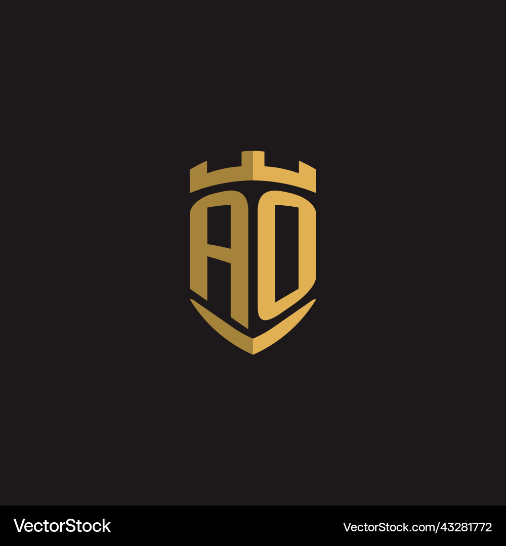 Initials ao logo monogram with shield style design Initials ao logo monogram with shield style design Vector Image