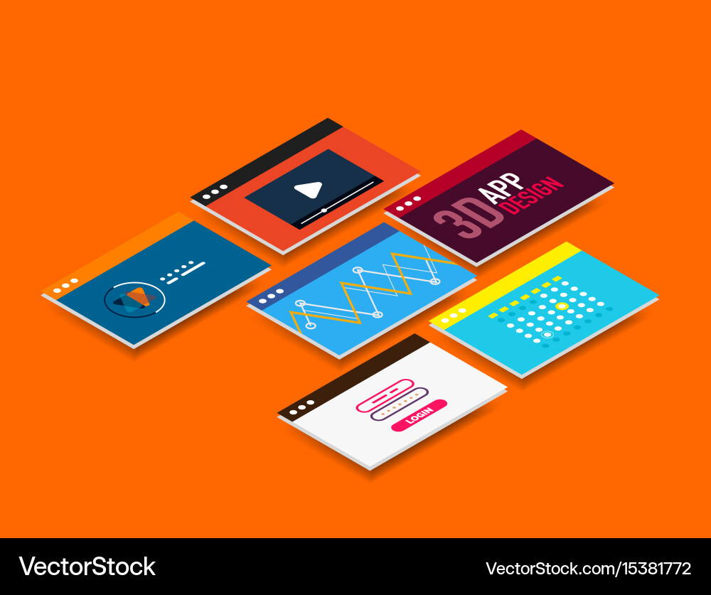Isometric user interface design Vector Image