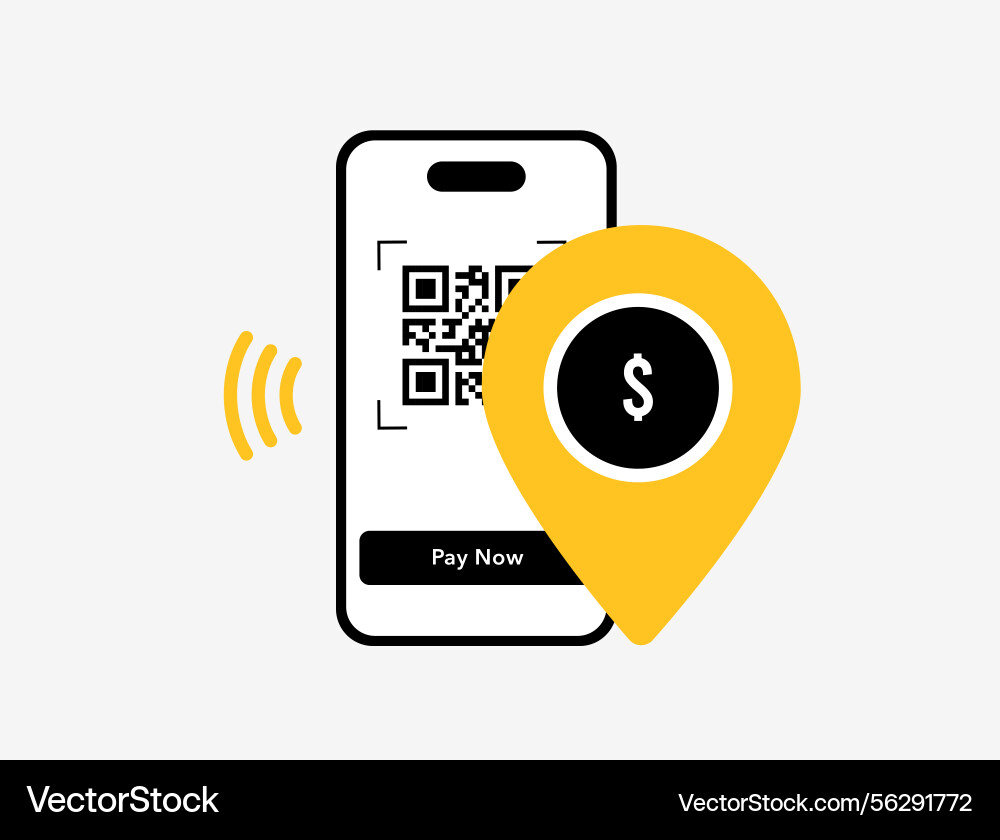 Location-based payments using qr code nfc Location-based payments using qr code nfc vector image