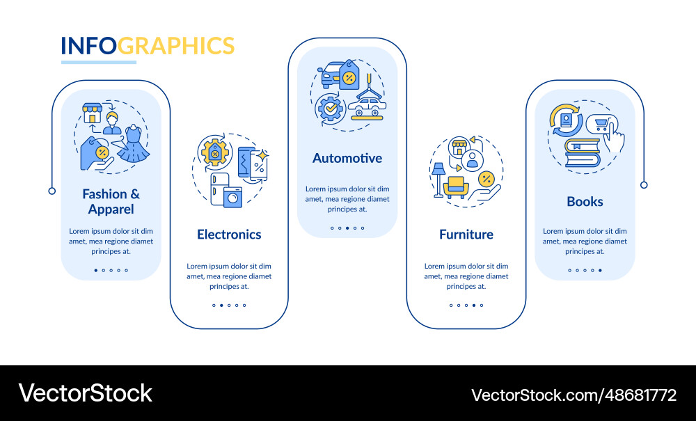 Multicolor c2c layout with linear icons Multicolor c2c layout with linear icons vector image