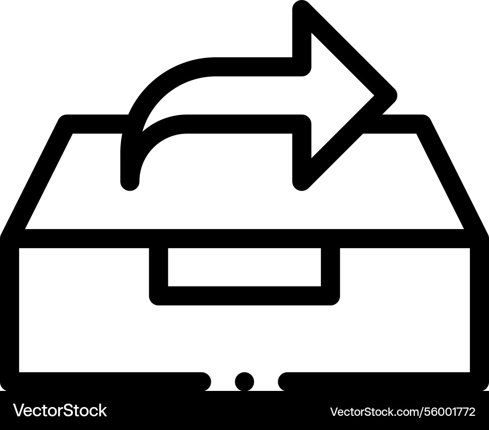 Outbox icon thin linear style design isolated Outbox icon thin linear style design isolated vector image
