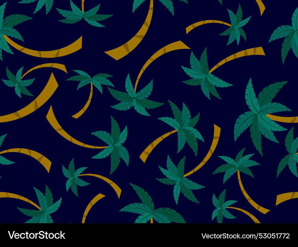 Palm trees seamless pattern summer background Palm trees seamless pattern summer background Vector Image