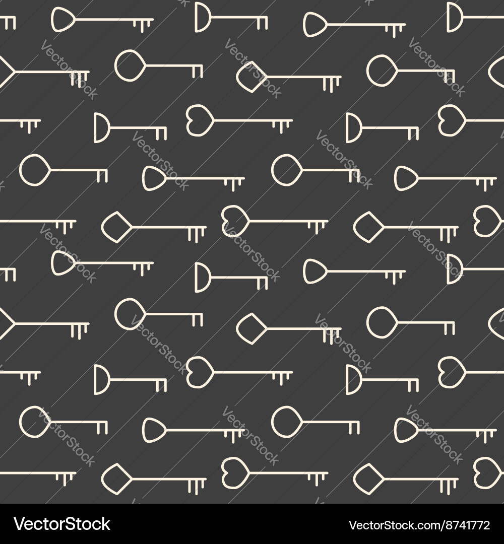 Seamless pattern made of keys Vector Image