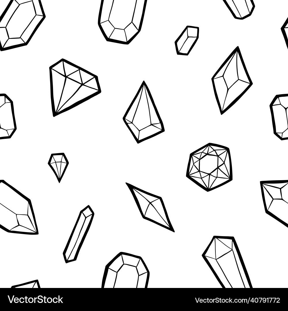 Seamless pattern of different gems Vector Image