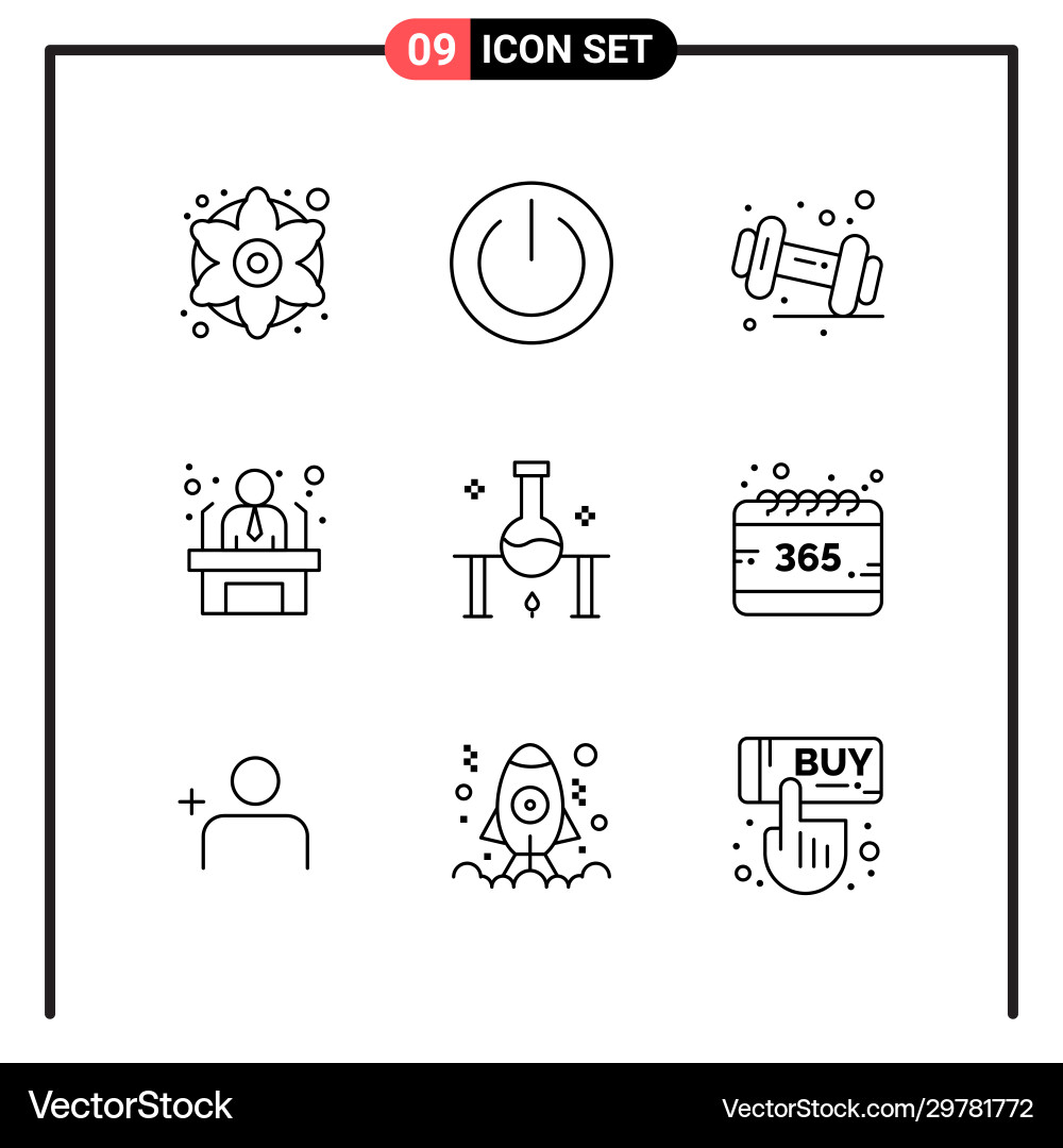 Set 9 line style icons for web and mobile Vector Image