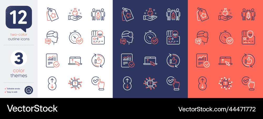 Set of scroll down partnership and checkbox line Set of scroll down partnership and checkbox line vector image