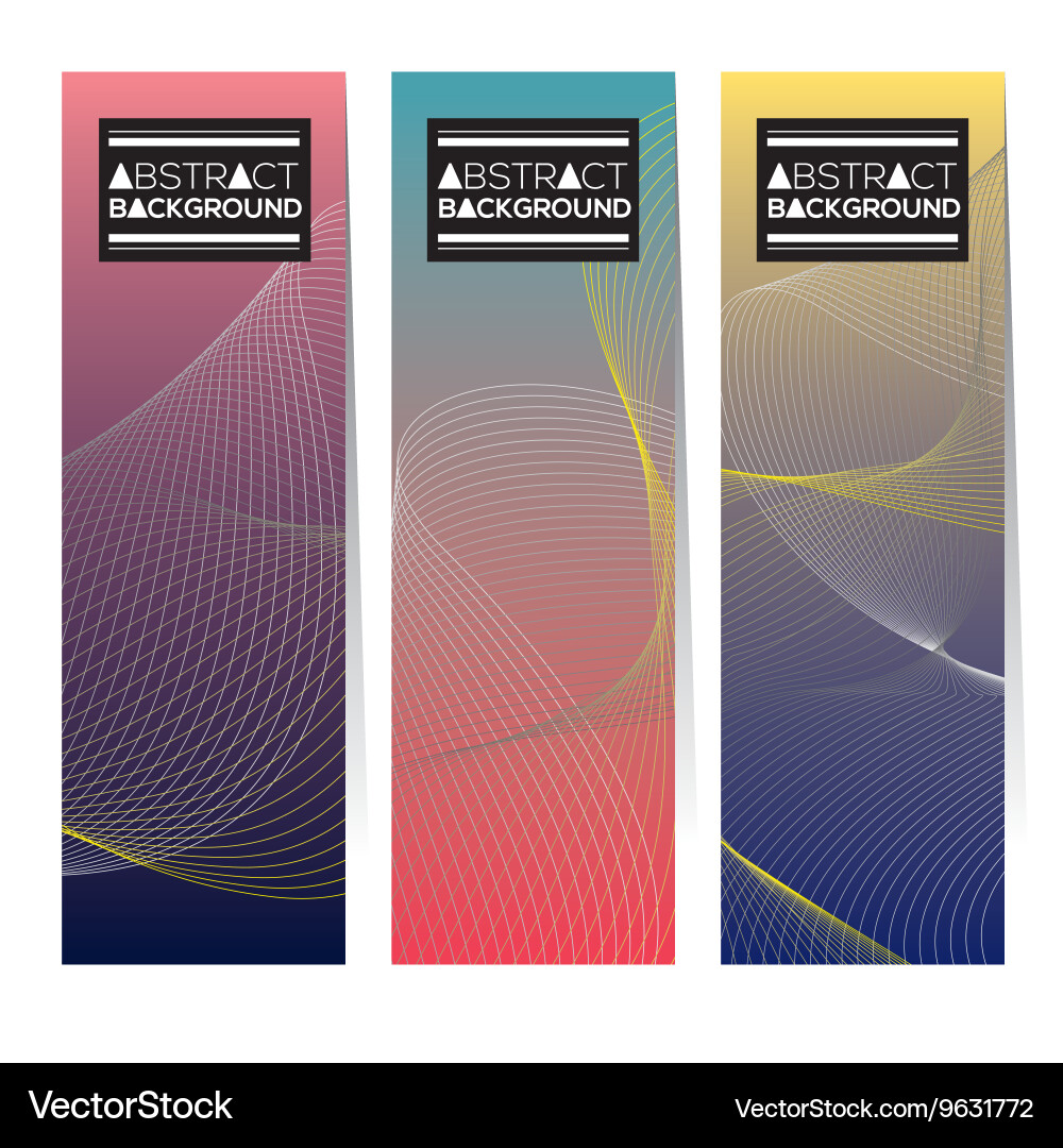 Set of three colorful abstract vertical banners vector image
