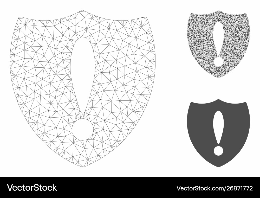 Shiled problem mesh carcass model Shiled problem mesh carcass model vector image