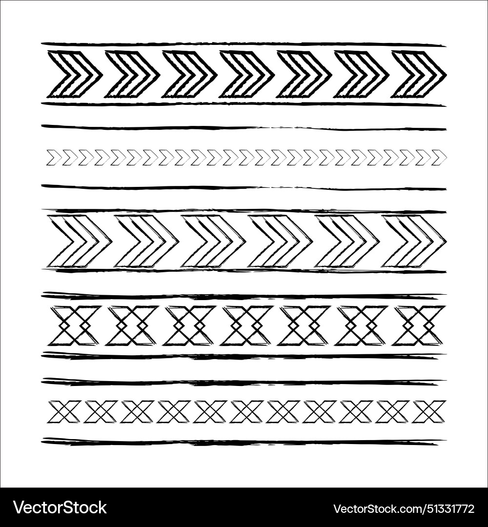 Texture border abstract frame divider horizontal Vector Image