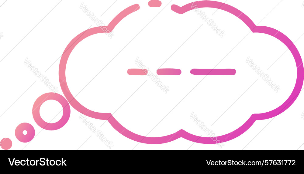 Thought bubble with dashed line representing vector image