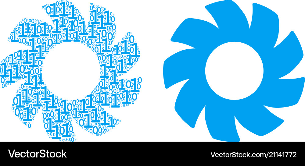 Turbine collage of binary digits Turbine collage of binary digits vector image