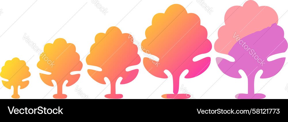 Abstract Gradient Trees Vector Image