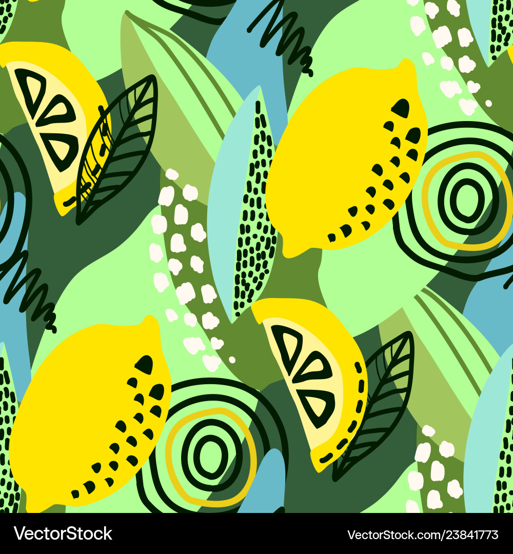 Abstract seamless pattern with lemons Abstract seamless pattern with lemons Vector Image