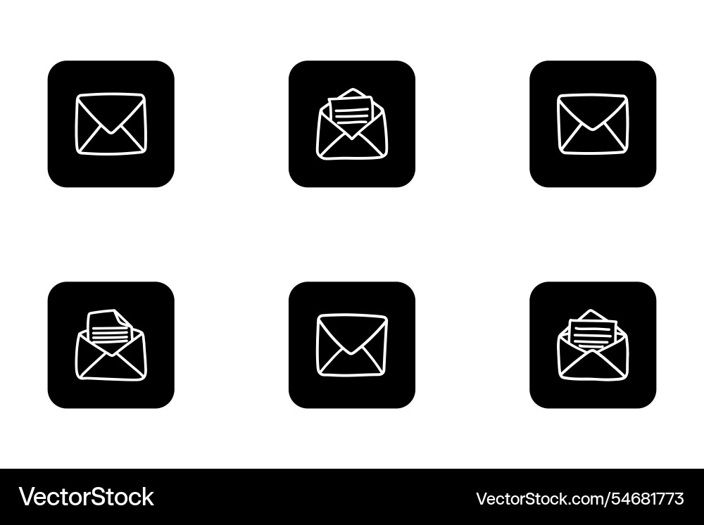 Art style envelope icon bundle set design Art style envelope icon bundle set design Vector Image
