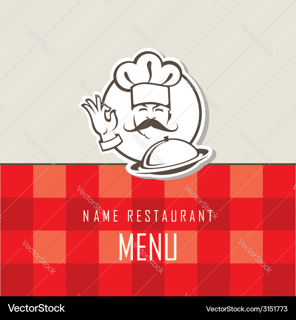 Chef menu design vector image