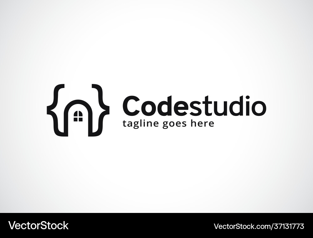 Code studio logo template design emblem vector image