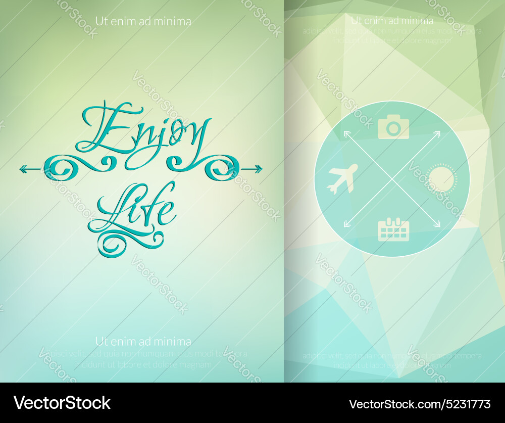 Colored abstract triangle and blurred background vector image