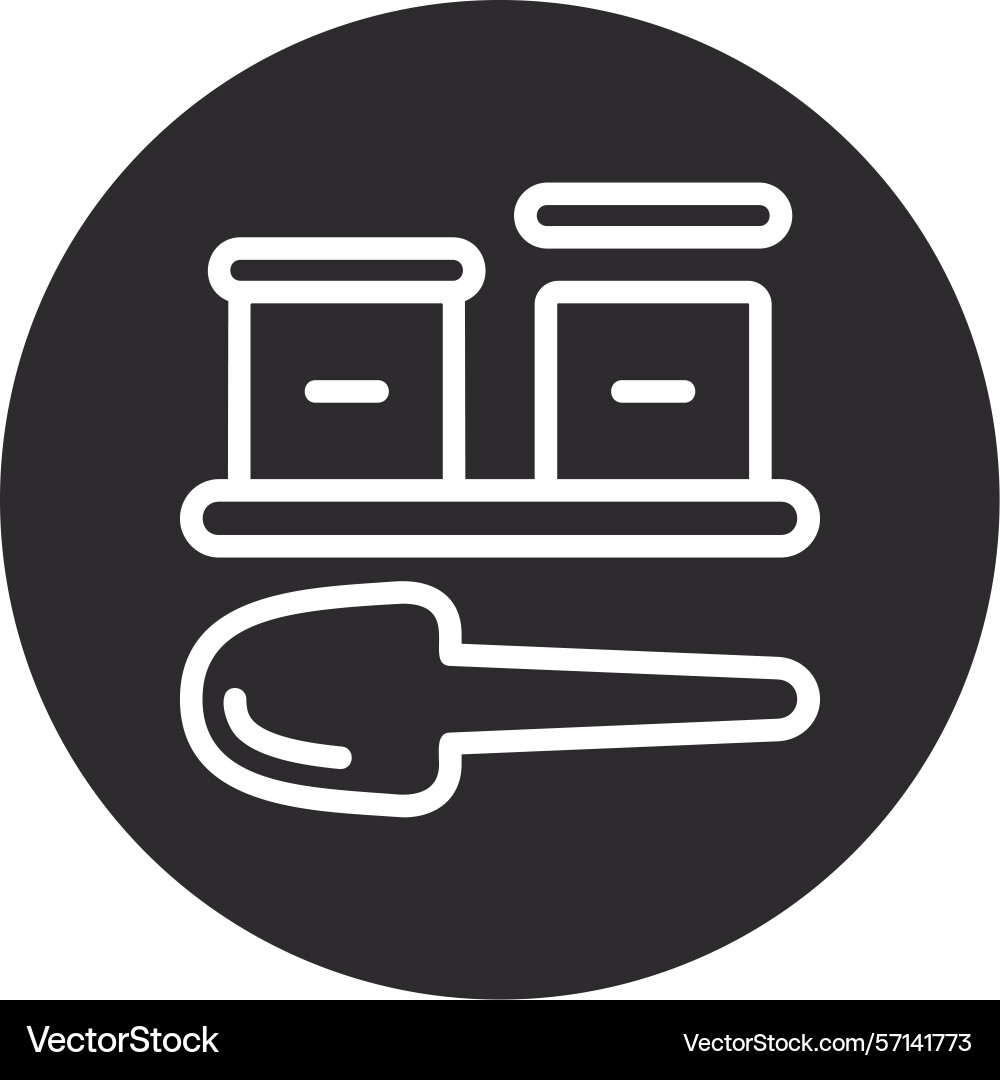 Condiment set inverted circle black Vector Image