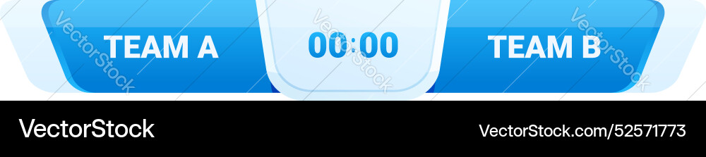 Digital scoreboard showing time elapsed and team Digital scoreboard showing time elapsed and team Vector Image