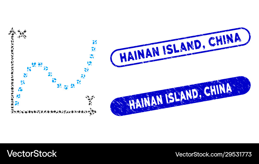 Ellipse mosaic dotted plot with textured hainan Ellipse mosaic dotted plot with textured hainan vector image