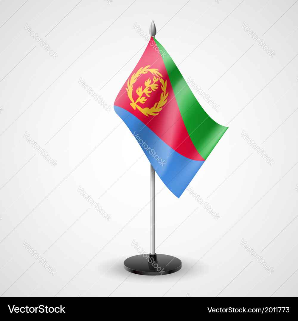 Eritrea Flag on Table vector image