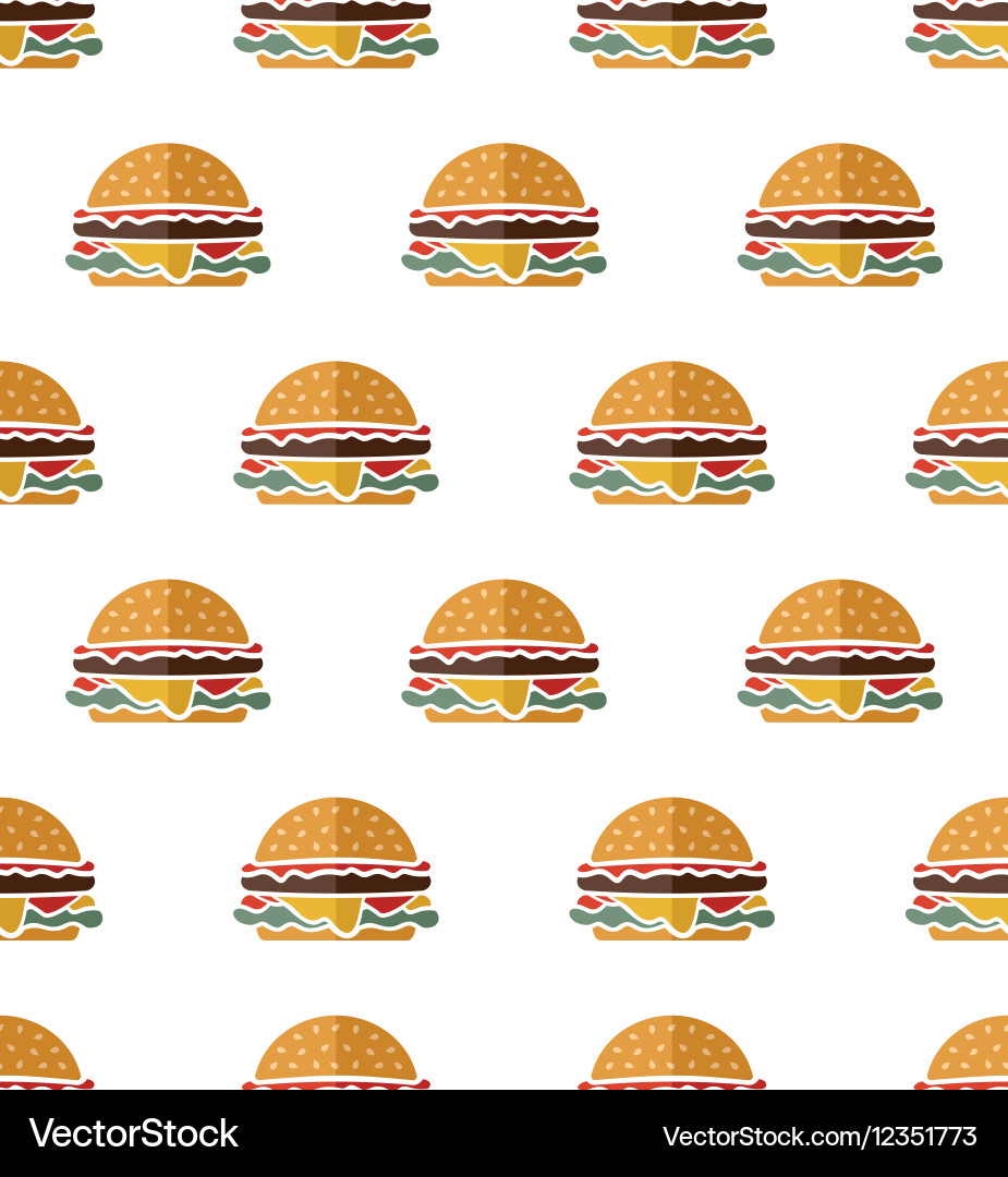 Flat Hamburger Pattern vector image