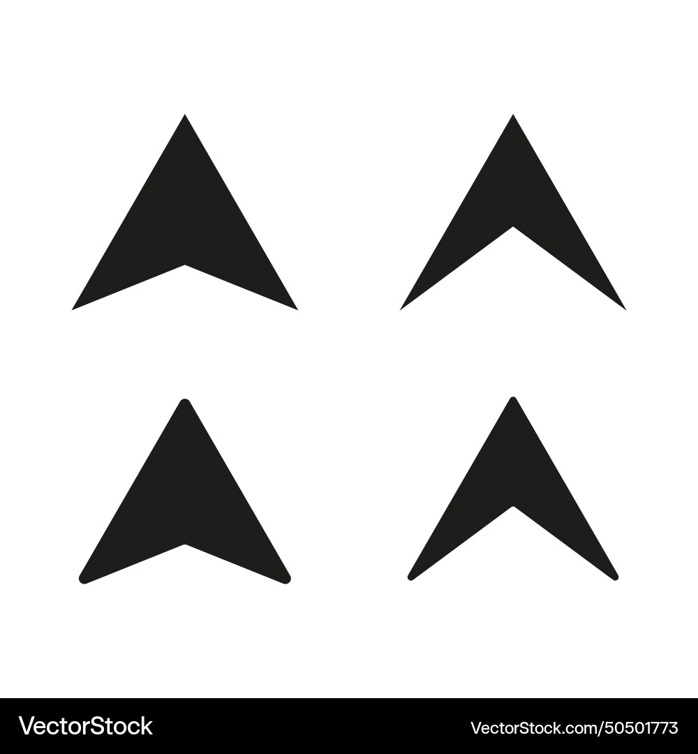 Navigation arrow icons directional pointers vector image