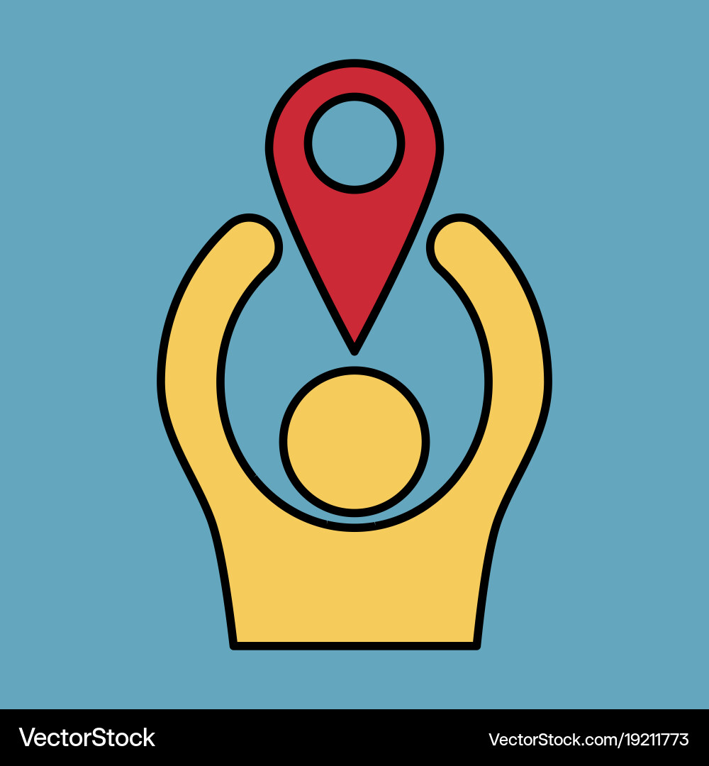 Navigation geolocation icon in flat design Vector Image