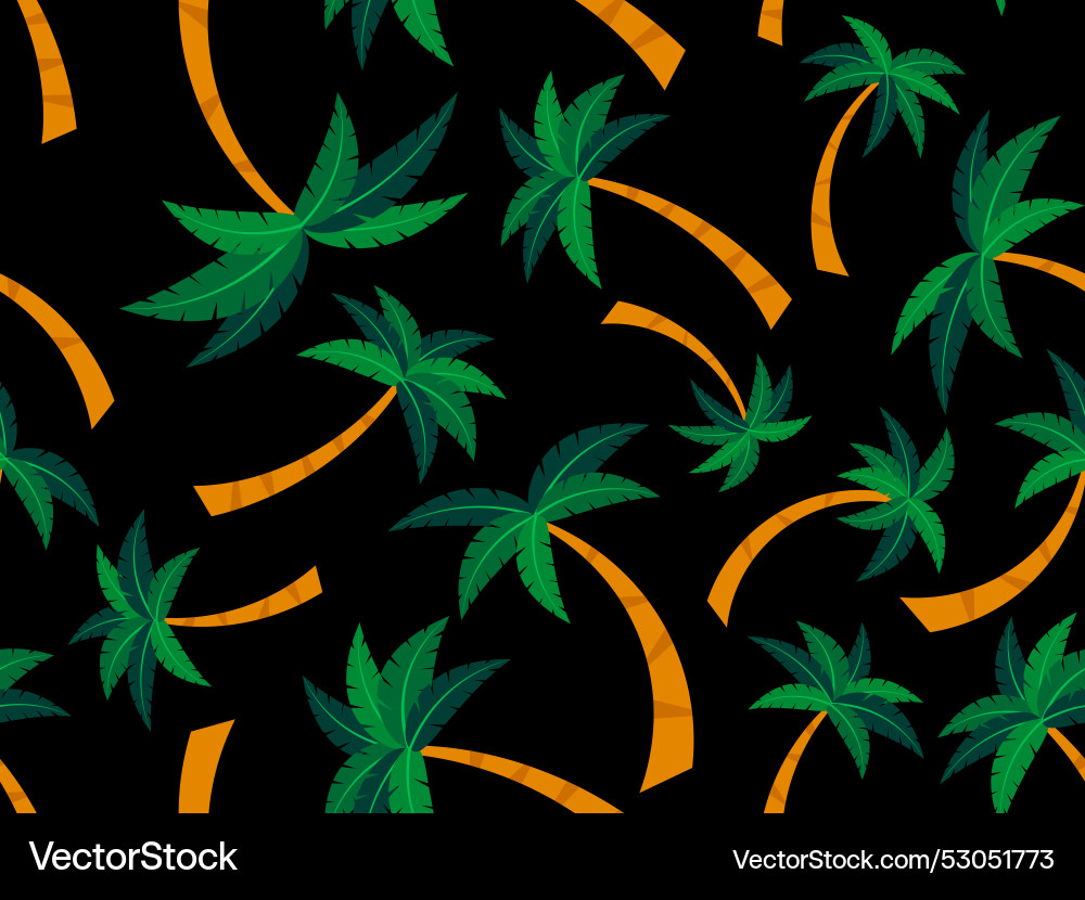 Palm trees seamless pattern summer background Palm trees seamless pattern summer background vector image