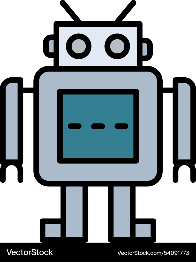 Robot line filled icon design Vector Image