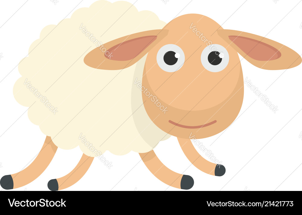 Running sheep icon flat style Running sheep icon flat style vector image