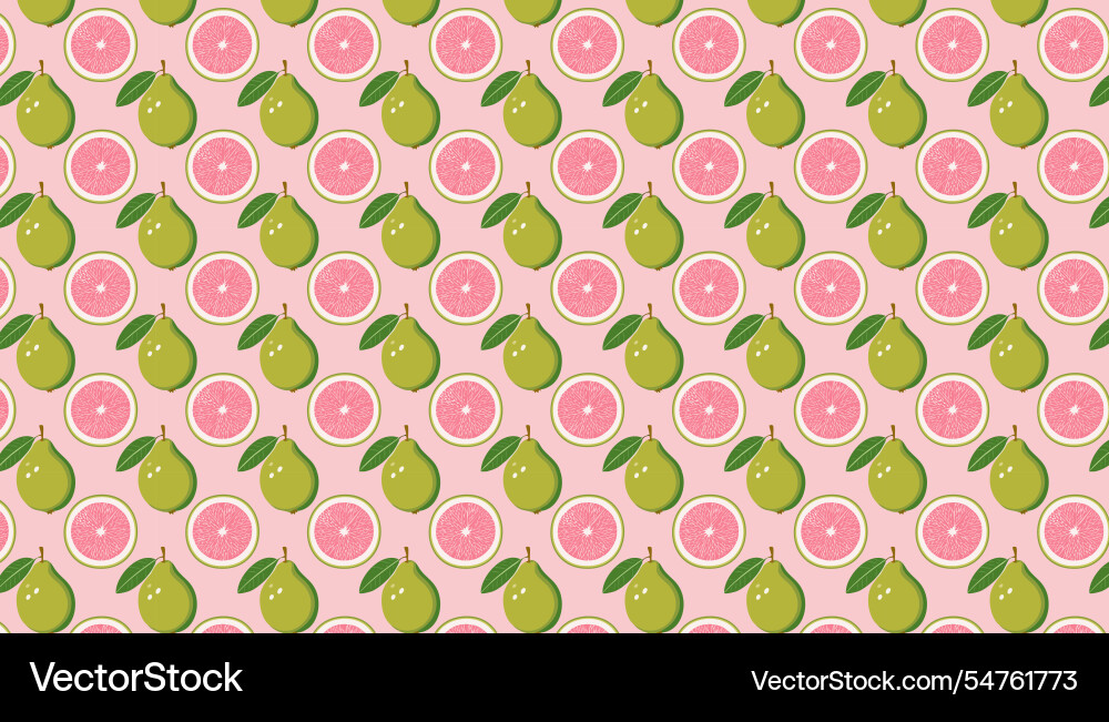 Seamless pattern with guava on pink background Seamless pattern with guava on pink background vector image
