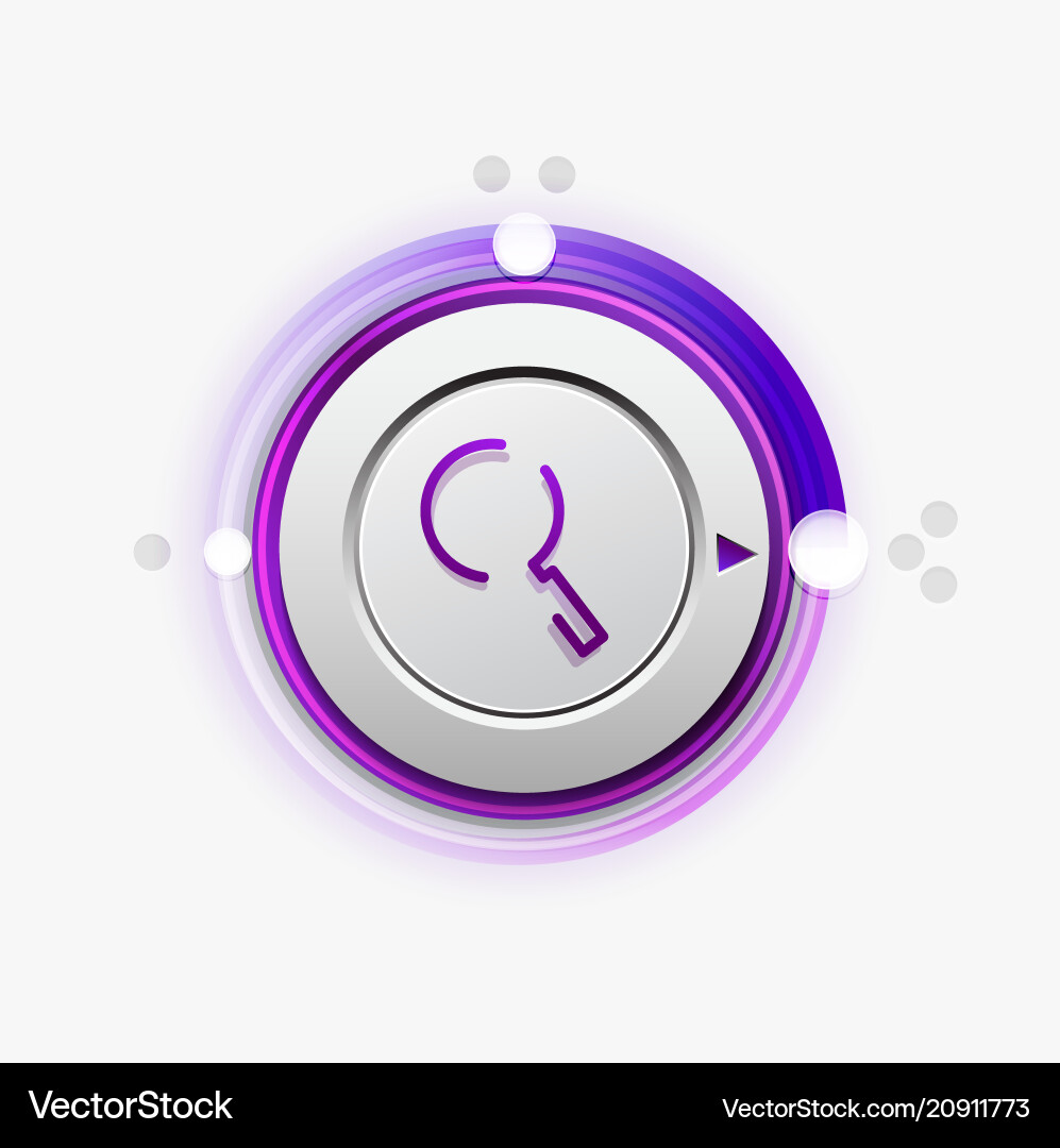 Search magnifier web button magnify icon modern vector image