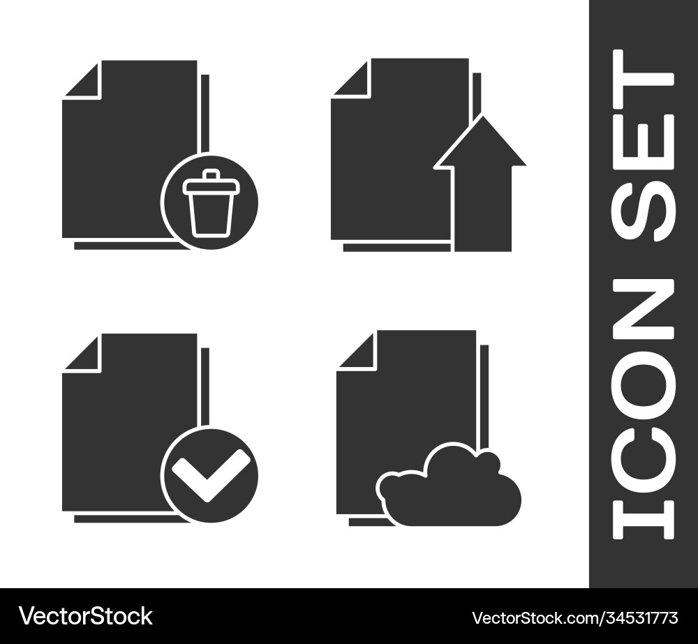 Set cloud storage text document delete file Set cloud storage text document delete file vector image