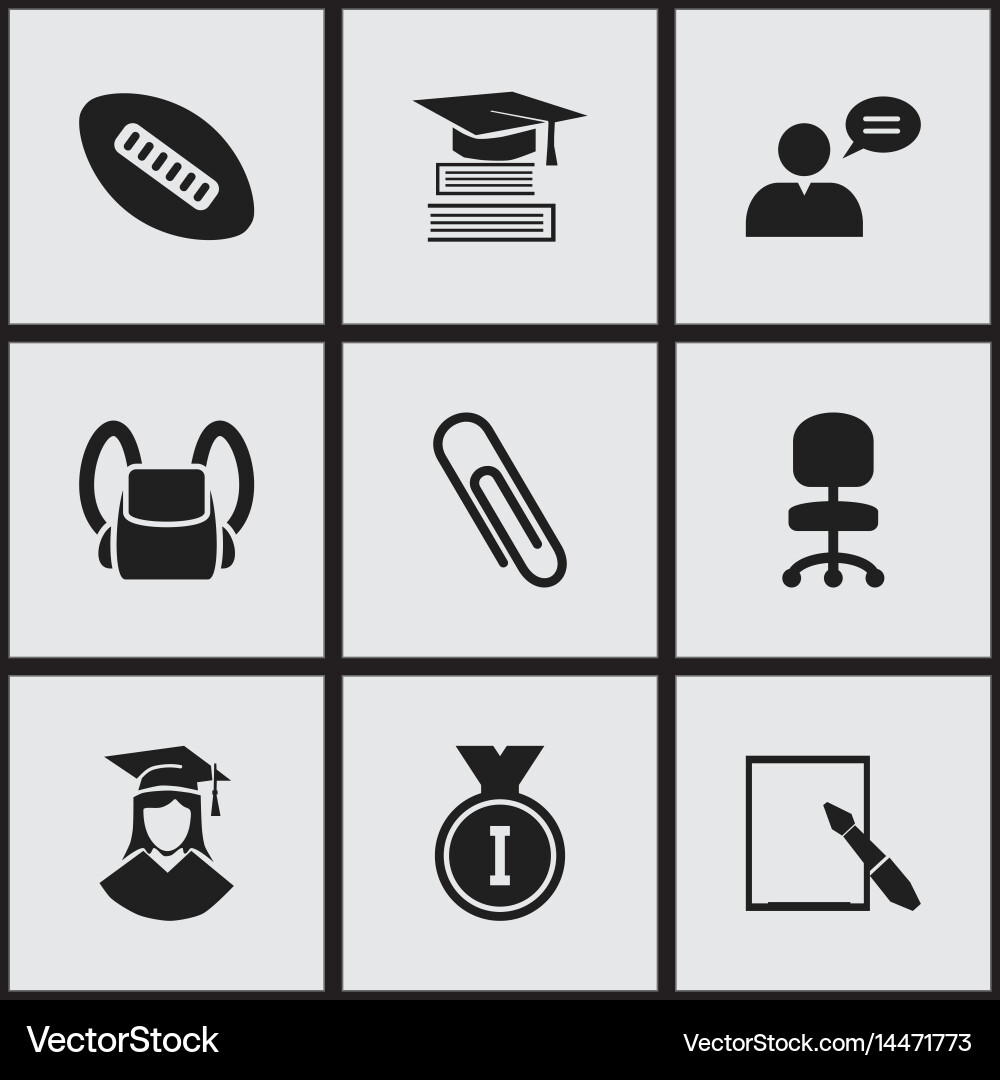 Set of 9 editable science icons includes symbols Vector Image