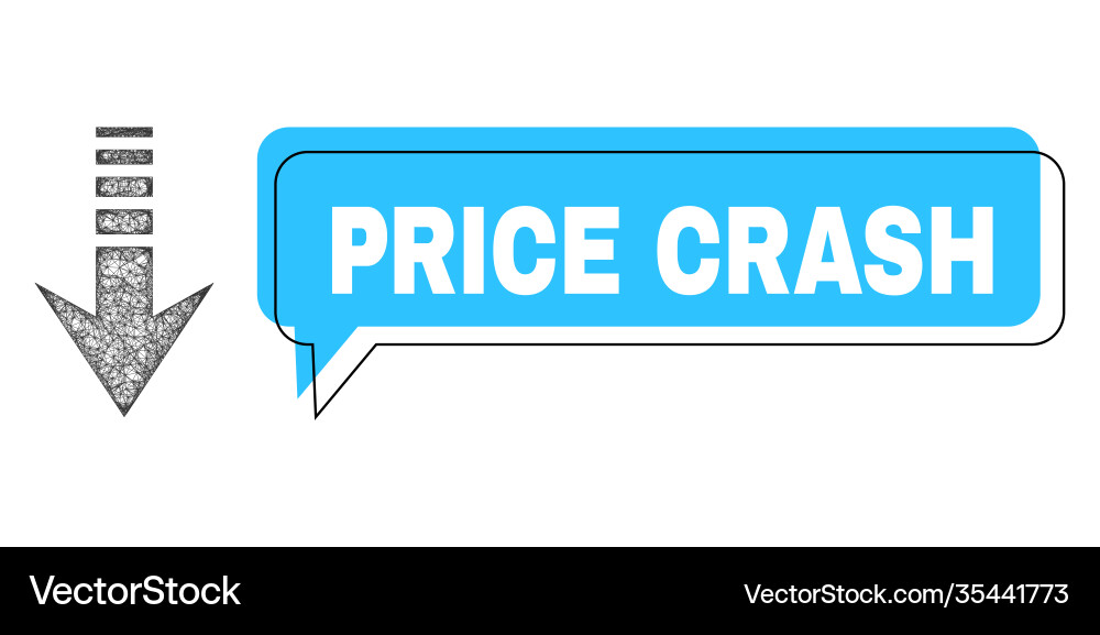 Shifted price crash chat bubble and network send Shifted price crash chat bubble and network send vector image