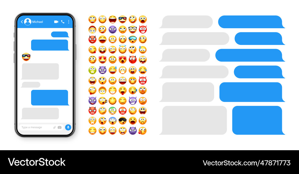 Smartphone messaging app user interface design Smartphone messaging app user interface design vector image