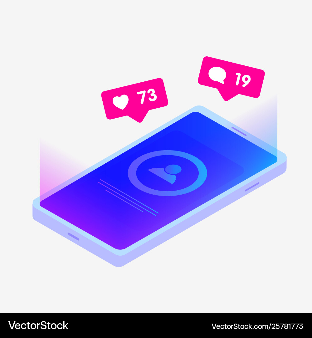 Social media like and message networking theme vector image