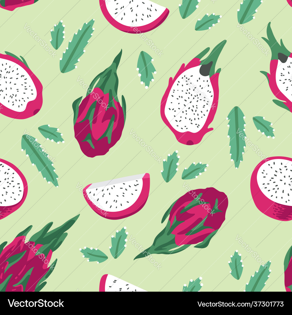 Sommer Muster mit Drachenfrucht Pitaya Blumen Sommer Muster mit Drachenfrucht Pitaya Blumen vektorbild