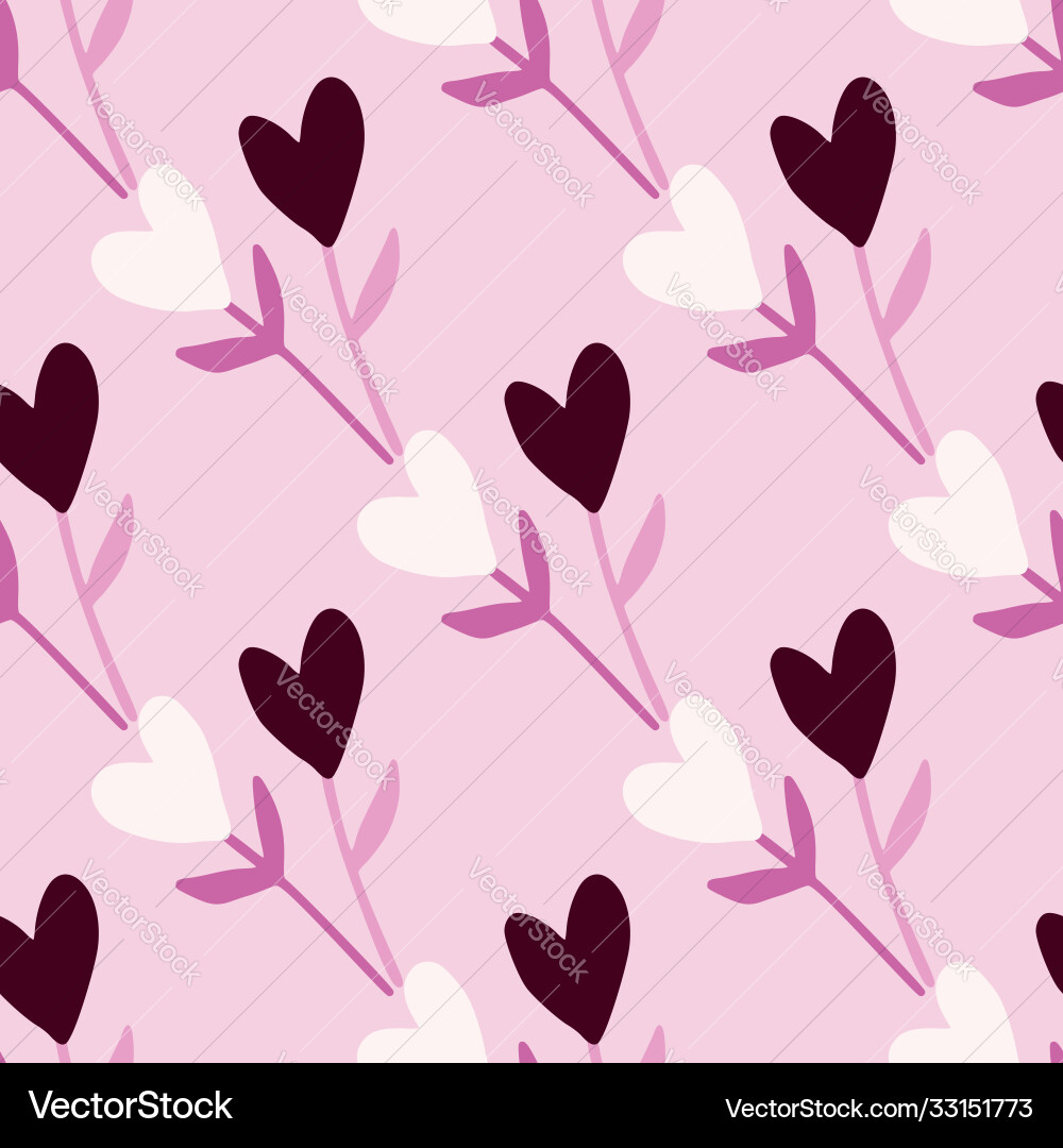 Spring heart branches seamless pattern light Spring heart branches seamless pattern light vector image