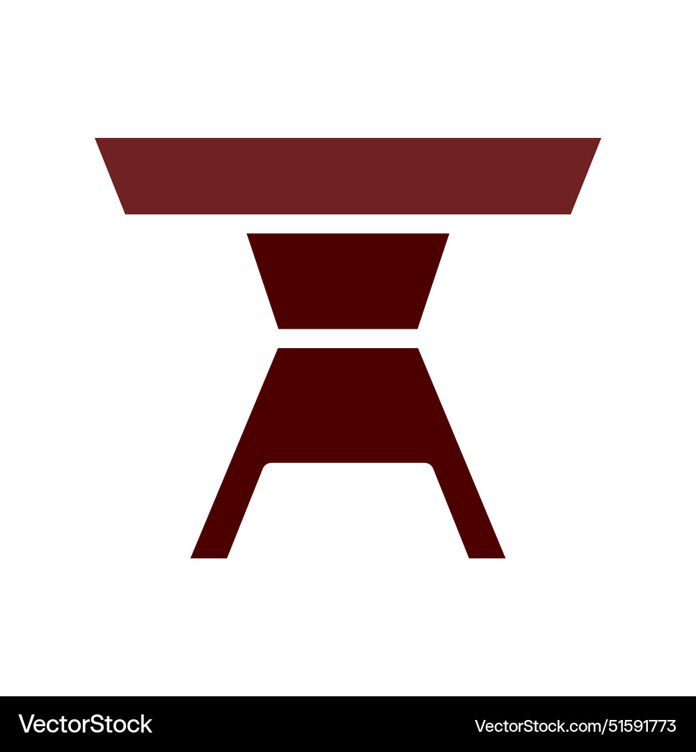 Table icon solid brown Royalty Free Vector Image