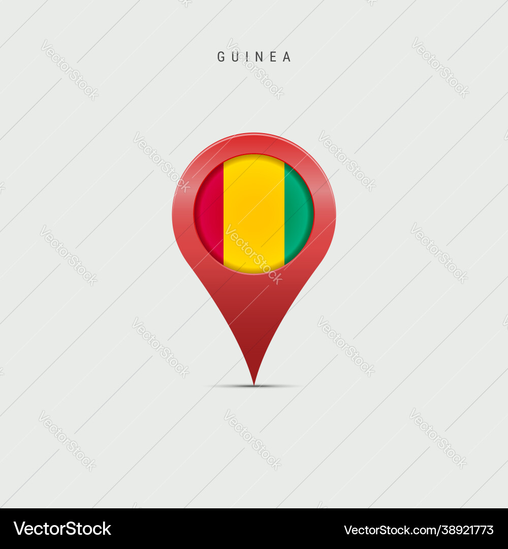 Teardrop map marker with flag guinea 3d Teardrop map marker with flag guinea 3d vector image