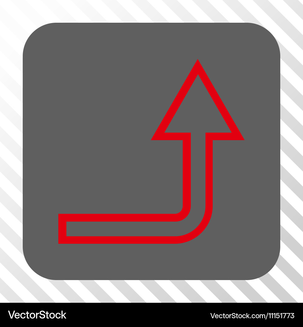 Turn up rounded square button Vector Image