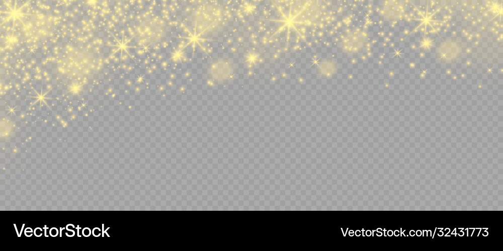 Yellow dust sparks vector image