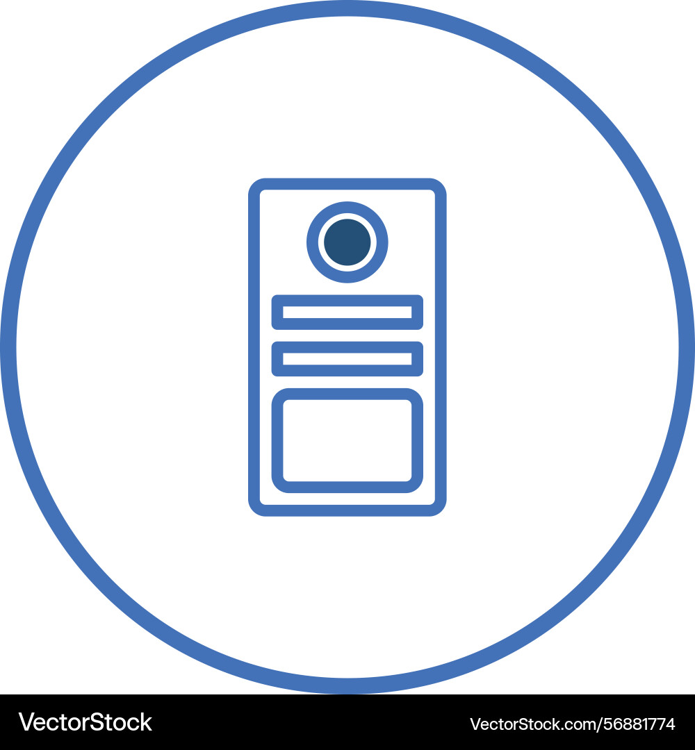 A minimalist of computer tower inside circle A minimalist of computer tower inside circle vector image
